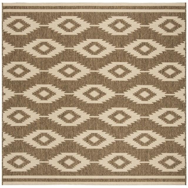 Beach House BHS171 Power Loomed Indoor/Outdoor Area Rug - Cream/Beige - 6'7"x6'7" - Safavieh
