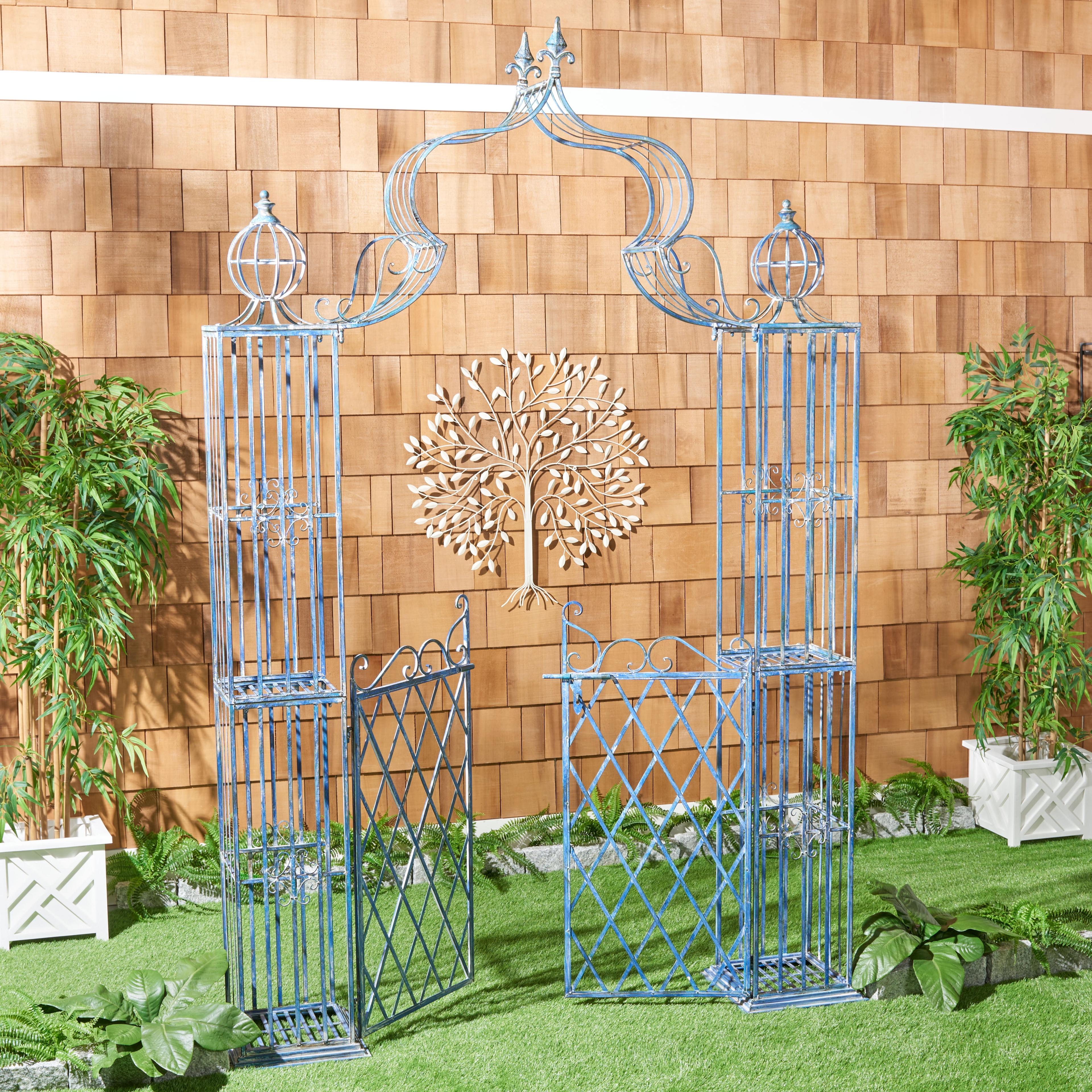 Halchita 67.8" W x 15" D Iron Arbor with Gate