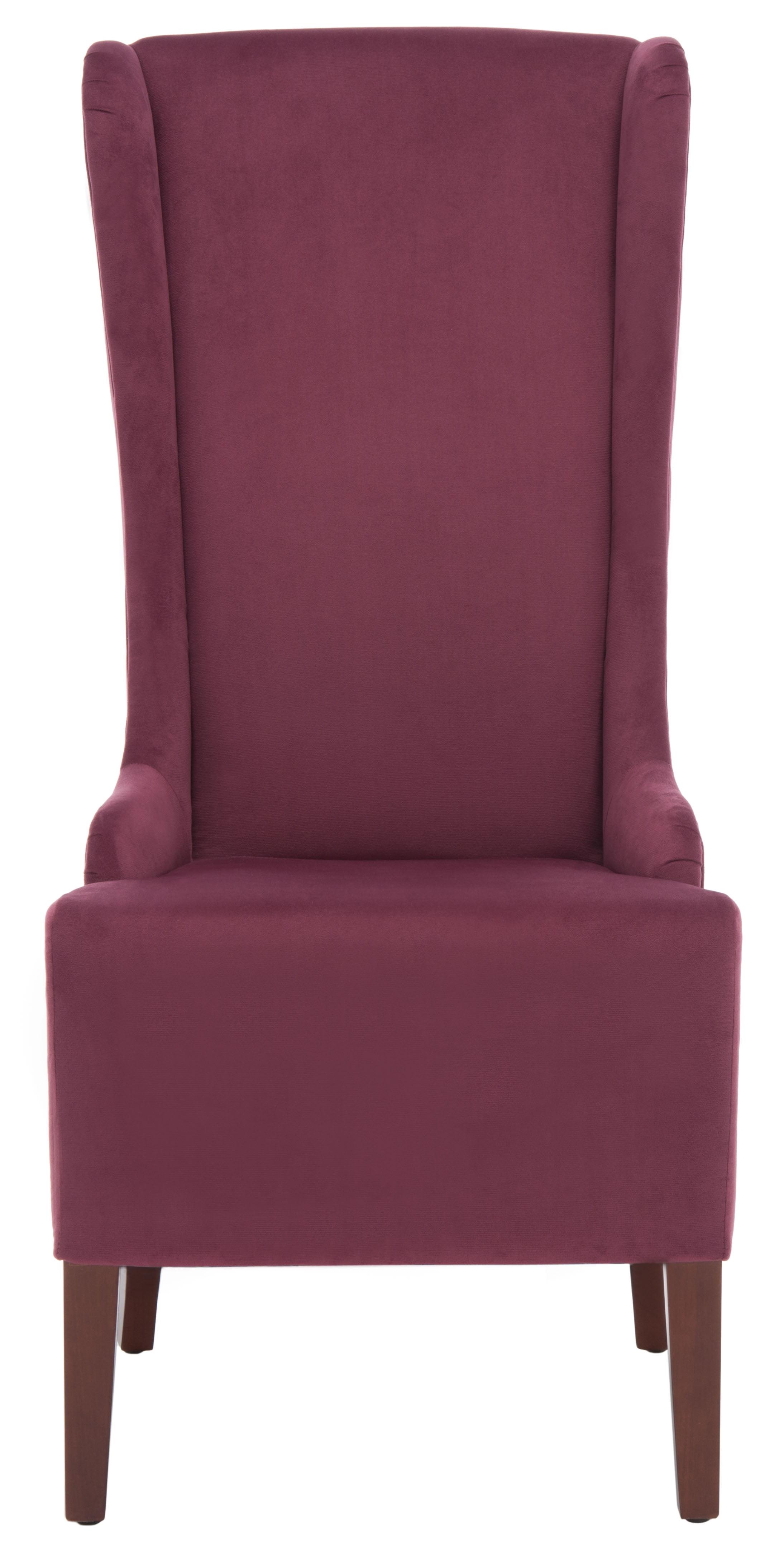 High-Back Parsons Side Chair in Luxurious Bordeaux Velvet