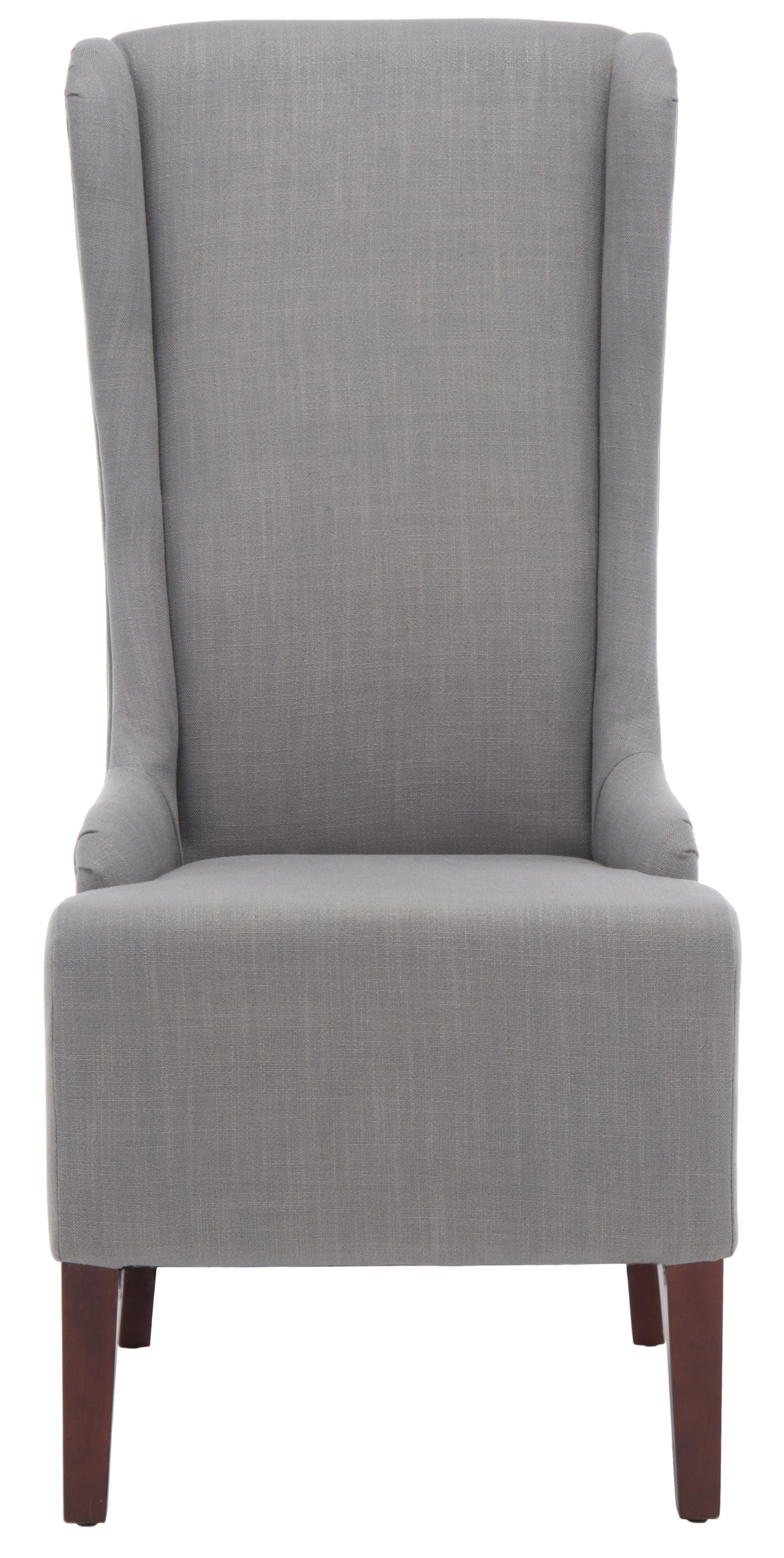 SAFAVIEH Becall Transitional Fabric Solid Dining Parsons Chair, Arctic Grey