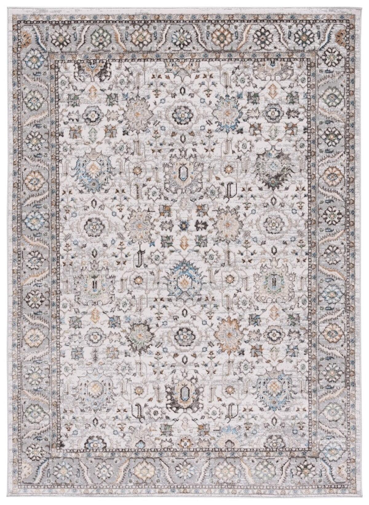 Gray Hand-Knotted Synthetic 8' x 10' Rectangular Rug