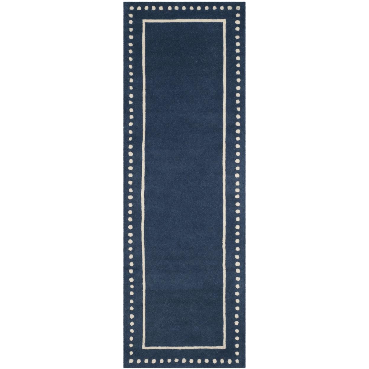 Bella BEL151 Hand Tufted Runner Rug - Navy Blue/Ivory - 2'3"x21' - Safavieh.