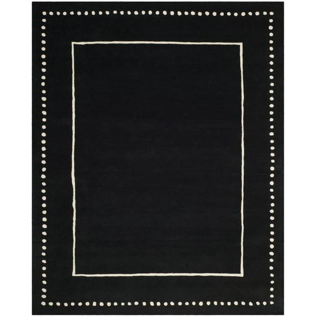Bella BEL151 Hand Tufted Area Rug - Black/Ivory - 7'x7' - Safavieh..