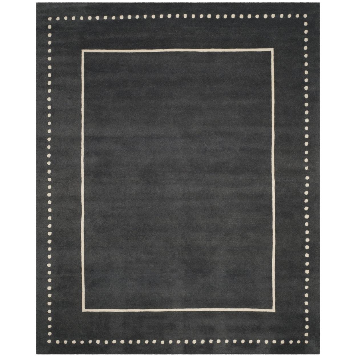 Bella BEL151 Hand Tufted Area Rug - Dark Grey/Ivory - 5'x5' - Safavieh.