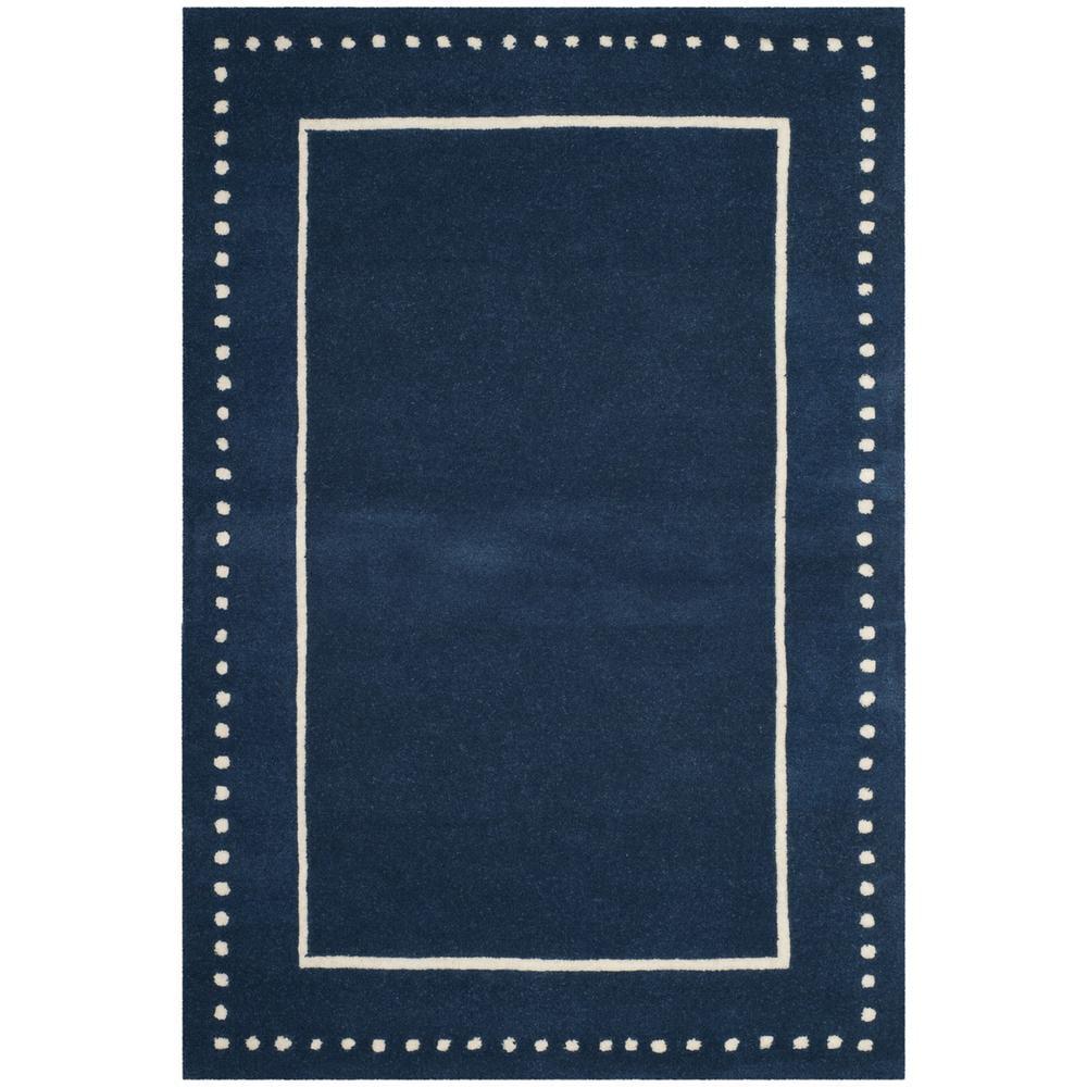 Bella BEL151 Hand Tufted Area Rug - Navy Blue/Ivory - 4'x6' - Safavieh.