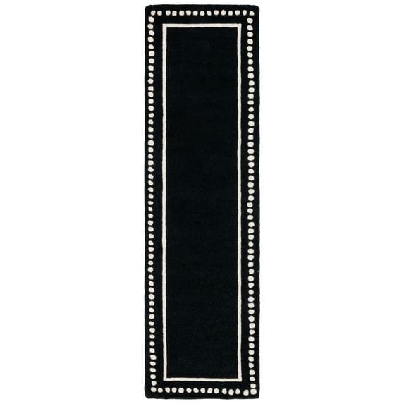 Bella BEL151 Hand Tufted Runner Rug - Black/Ivory - 2'3"x8' - Safavieh.