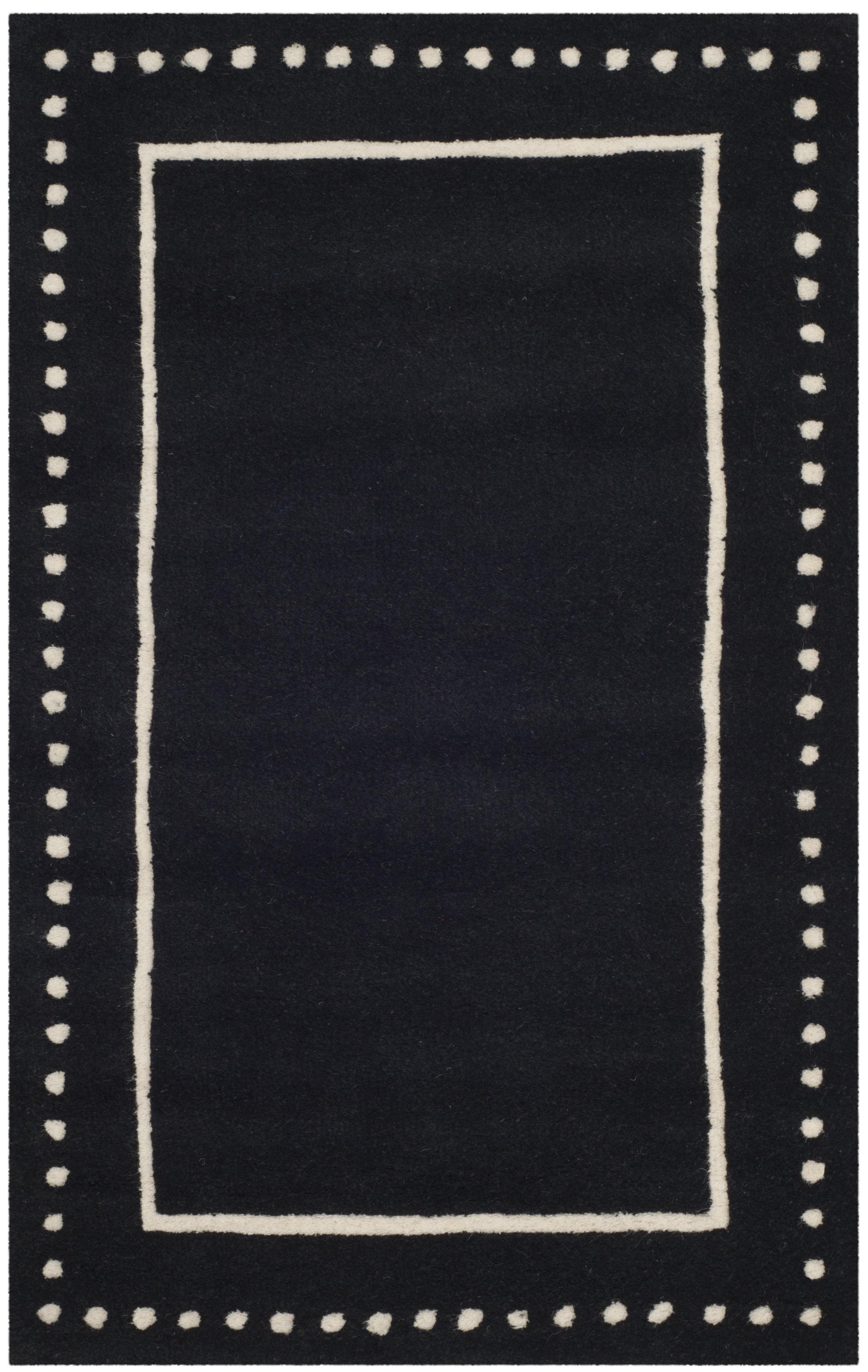 Bella BEL151 Hand Tufted Accent Rug - Black/Ivory - 2'6"x4' - Safavieh.