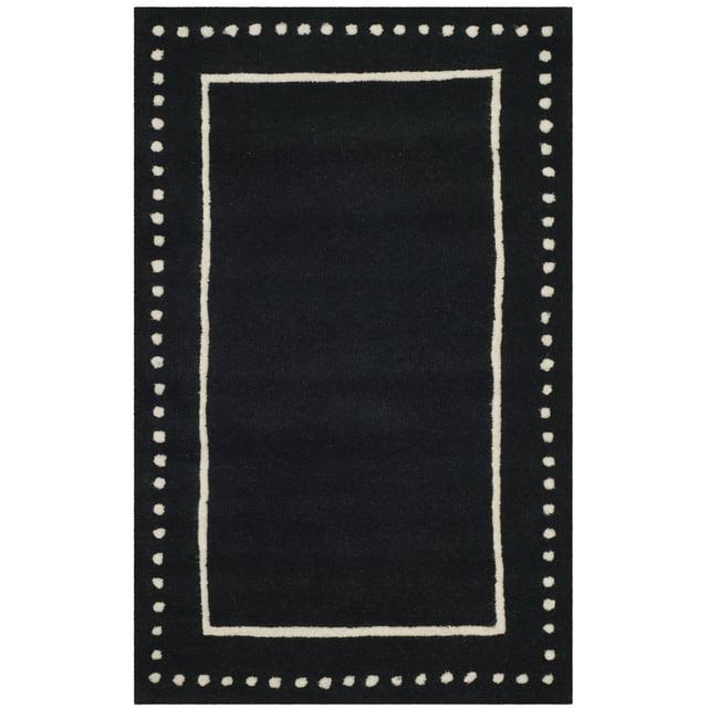 Bella BEL151 Hand Tufted Accent Rug - Black/Ivory - 2'6"x4' - Safavieh.