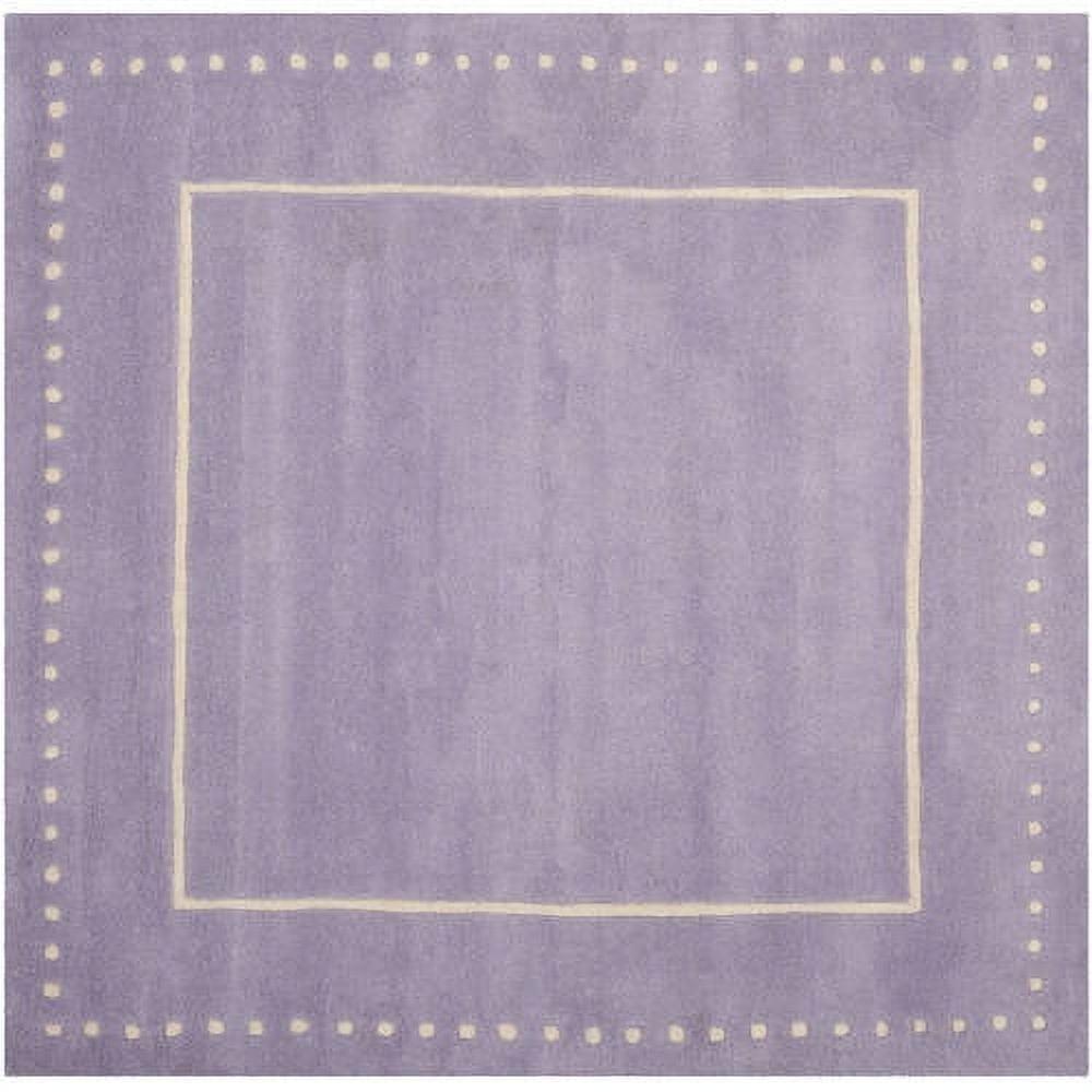 Hand-Tufted Lavender & Ivory Wool Square Area Rug, 5' x 5'