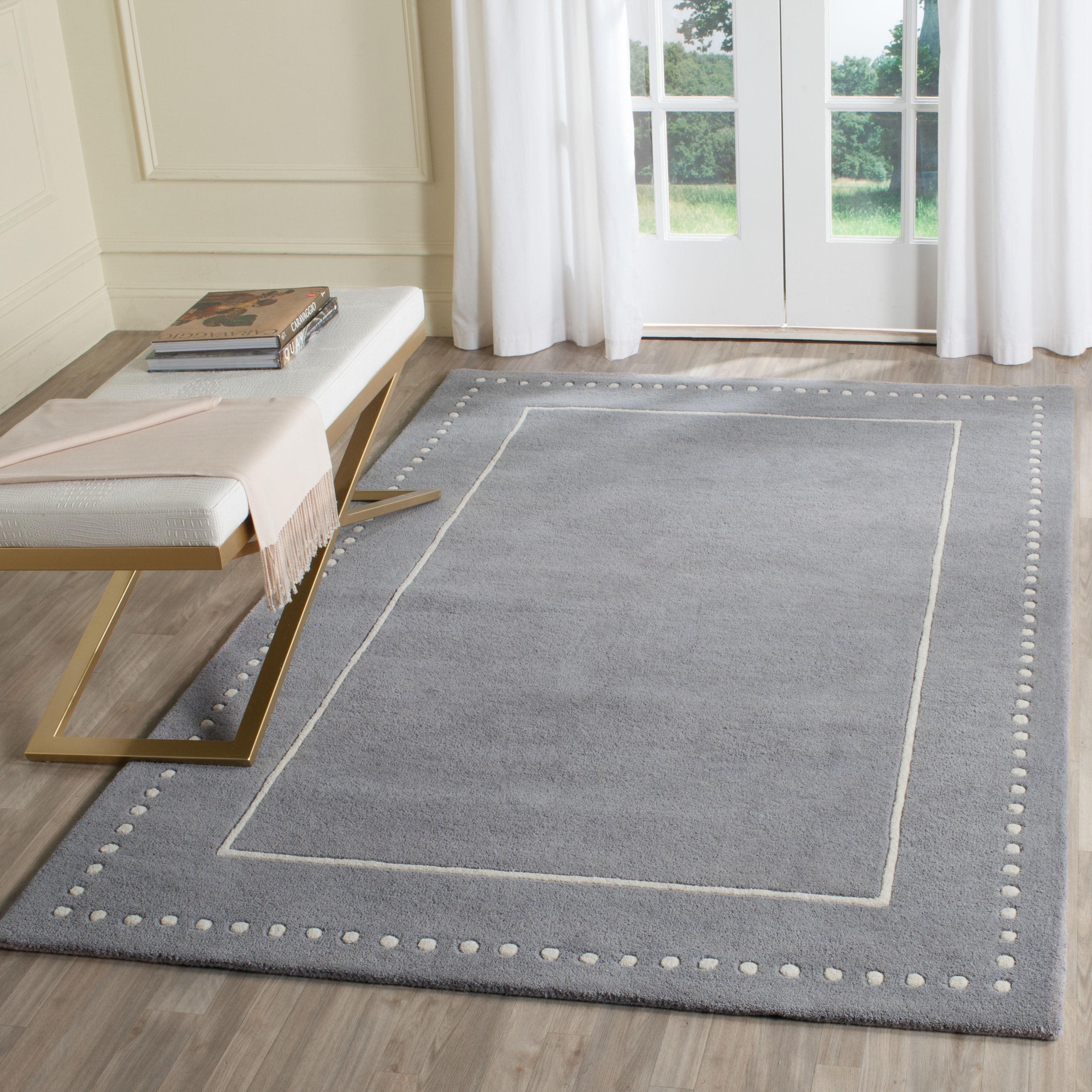 Bella BEL151 Hand Tufted Area Rug - Silver/Ivory - 4'x6' - Safavieh.