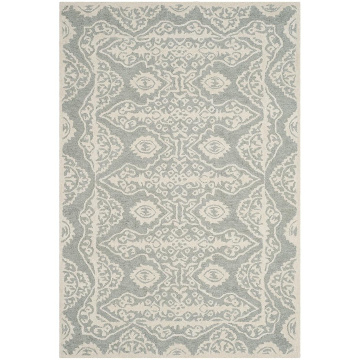 Global Elegance Hand-Tufted Wool 4' x 6' Gray/Ivory Area Rug