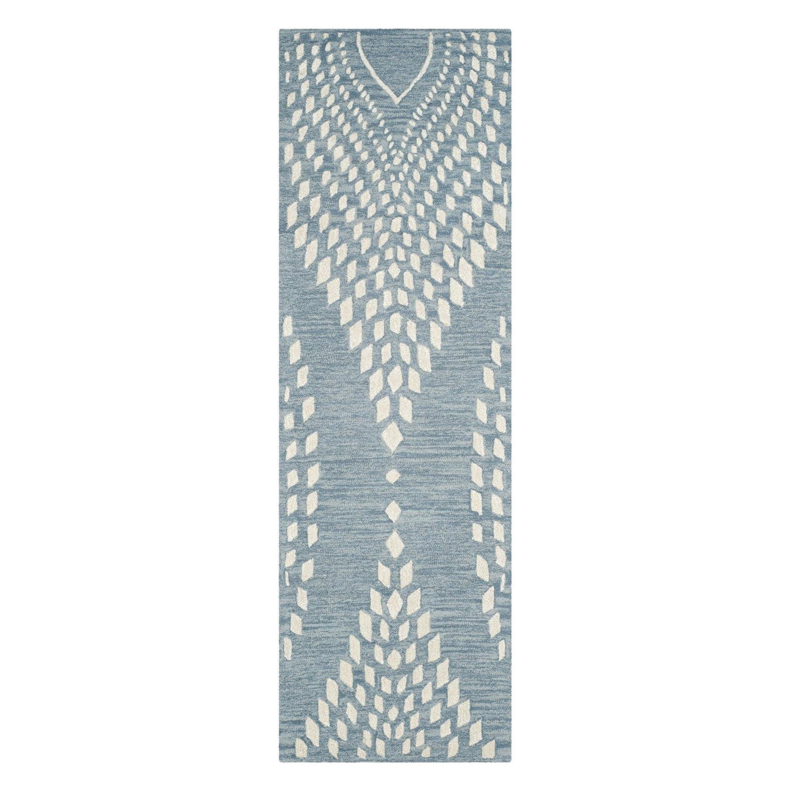 Bella BEL126 Hand Tufted Runner Rug - Blue/Ivory - 2'3"x9' - Safavieh.