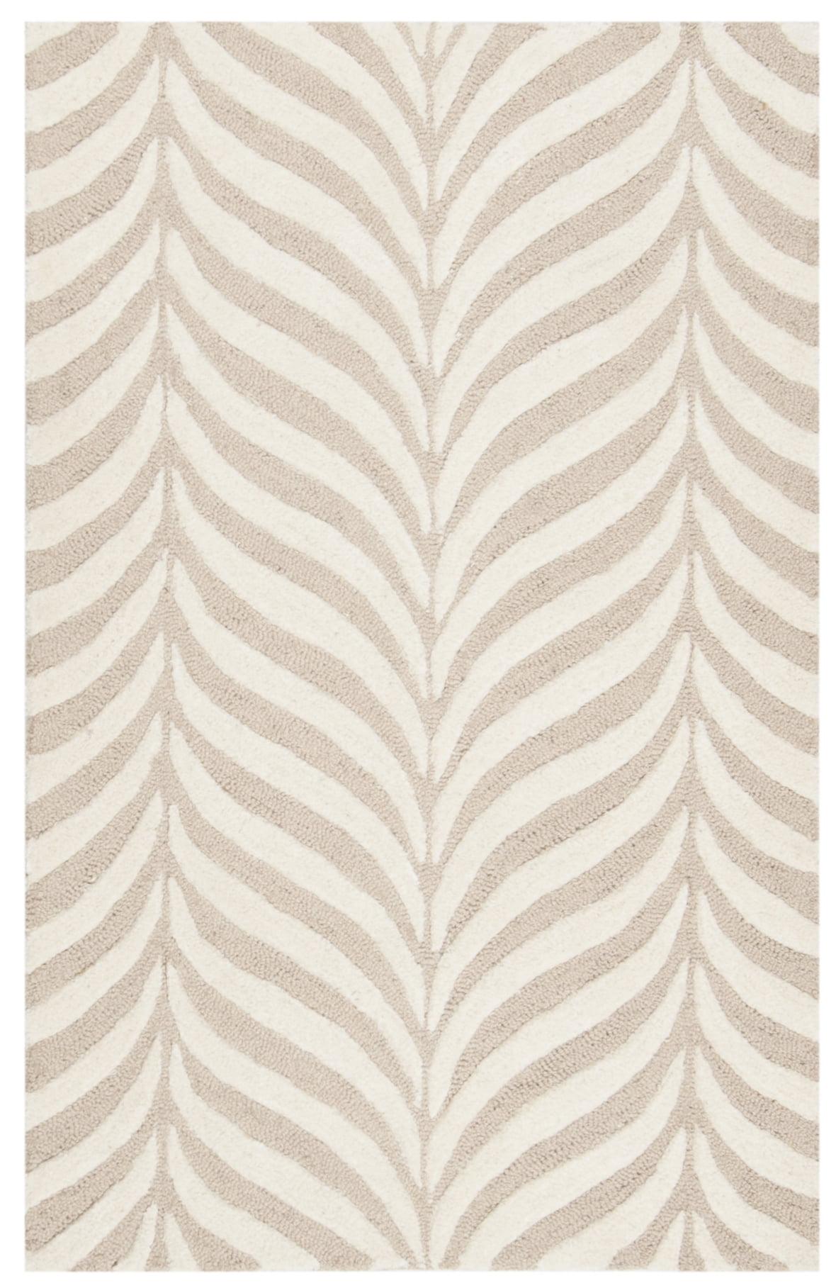 Hand-Tufted Beige Square Wool Accent Rug 30" x 30"