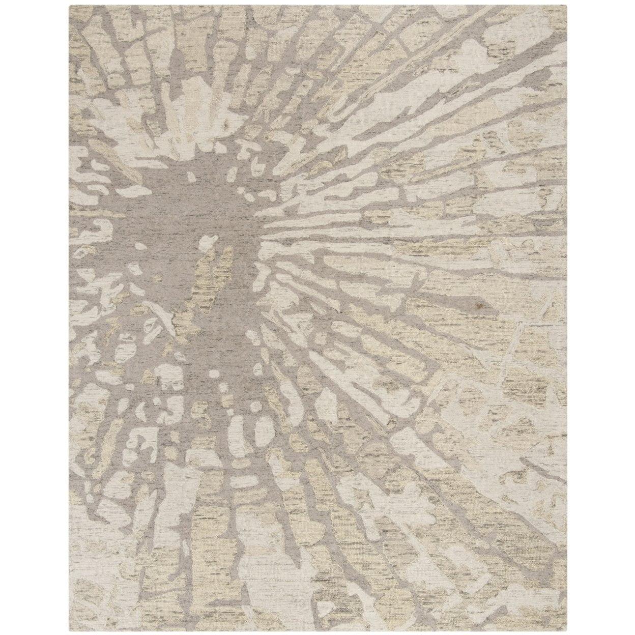 Jefferson Abstract Handmade Tufted Wool Taupe Area Rug