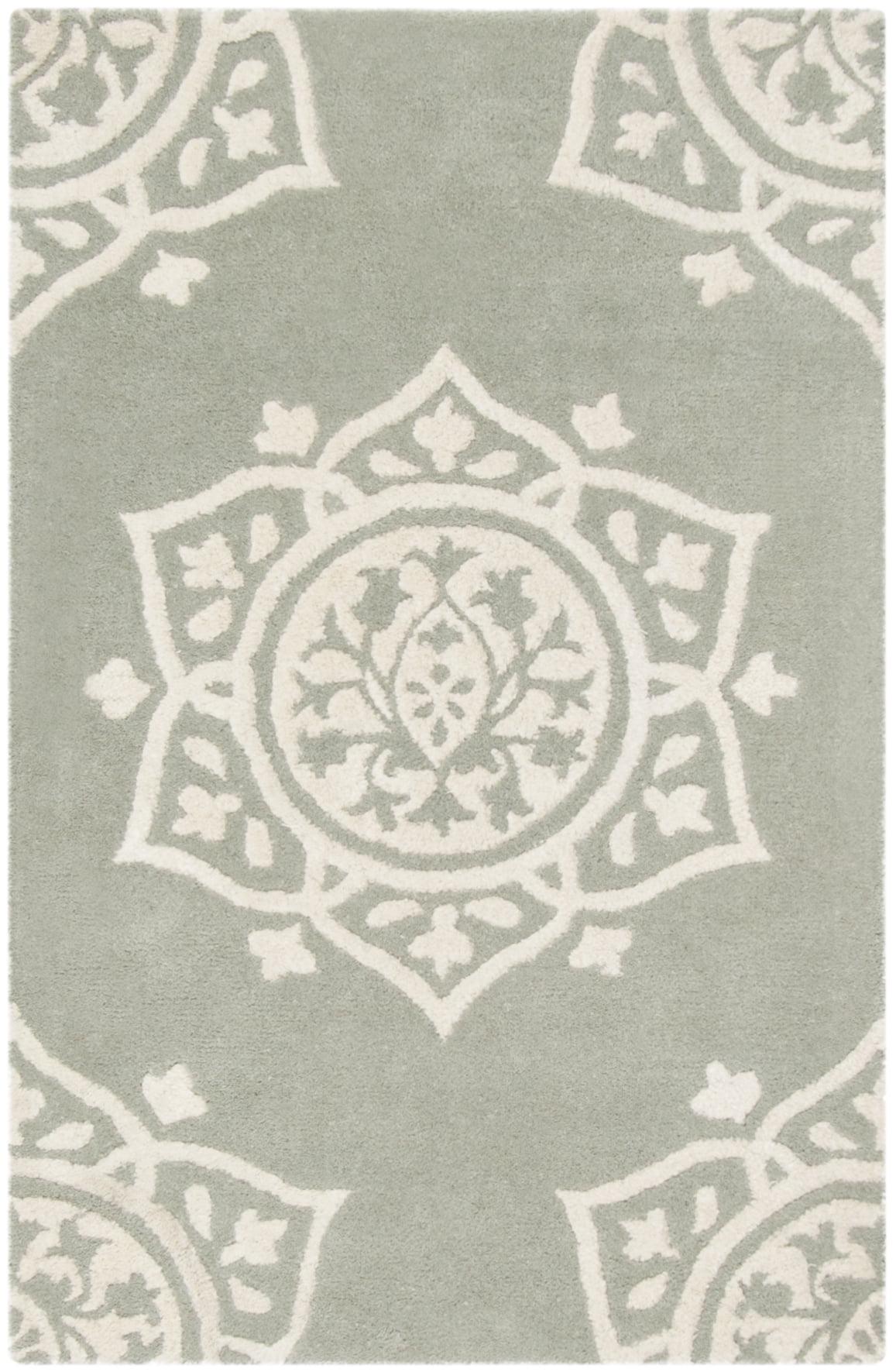 Bella BEL136 Hand Tufted Accent Rug Grey / Ivory 2'-6" X 4' - Safavieh.