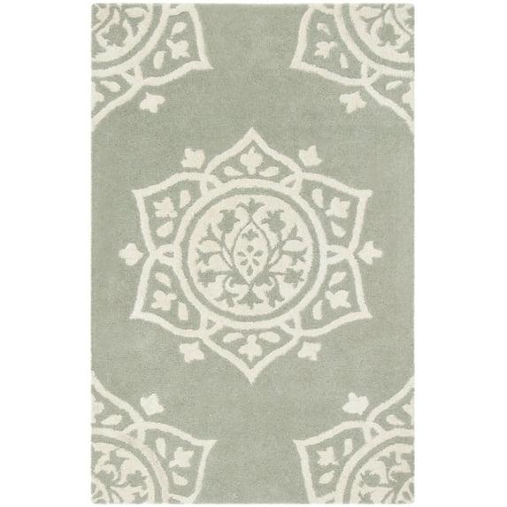 Bella BEL136 Hand Tufted Accent Rug Grey / Ivory 2'-6" X 4' - Safavieh.