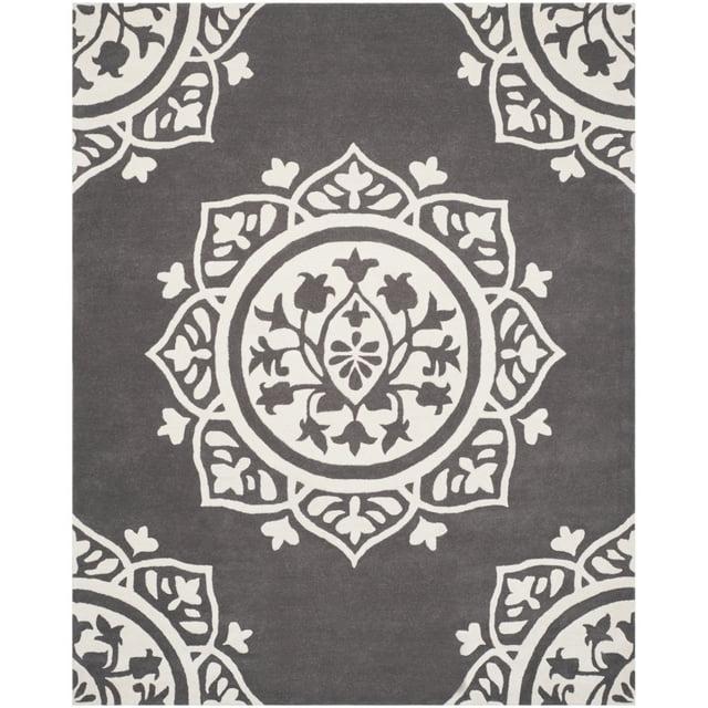 Bella BEL136 Hand Tufted Indoor Area Rug - Dark Grey/Ivory - 6'x9' - Safavieh
