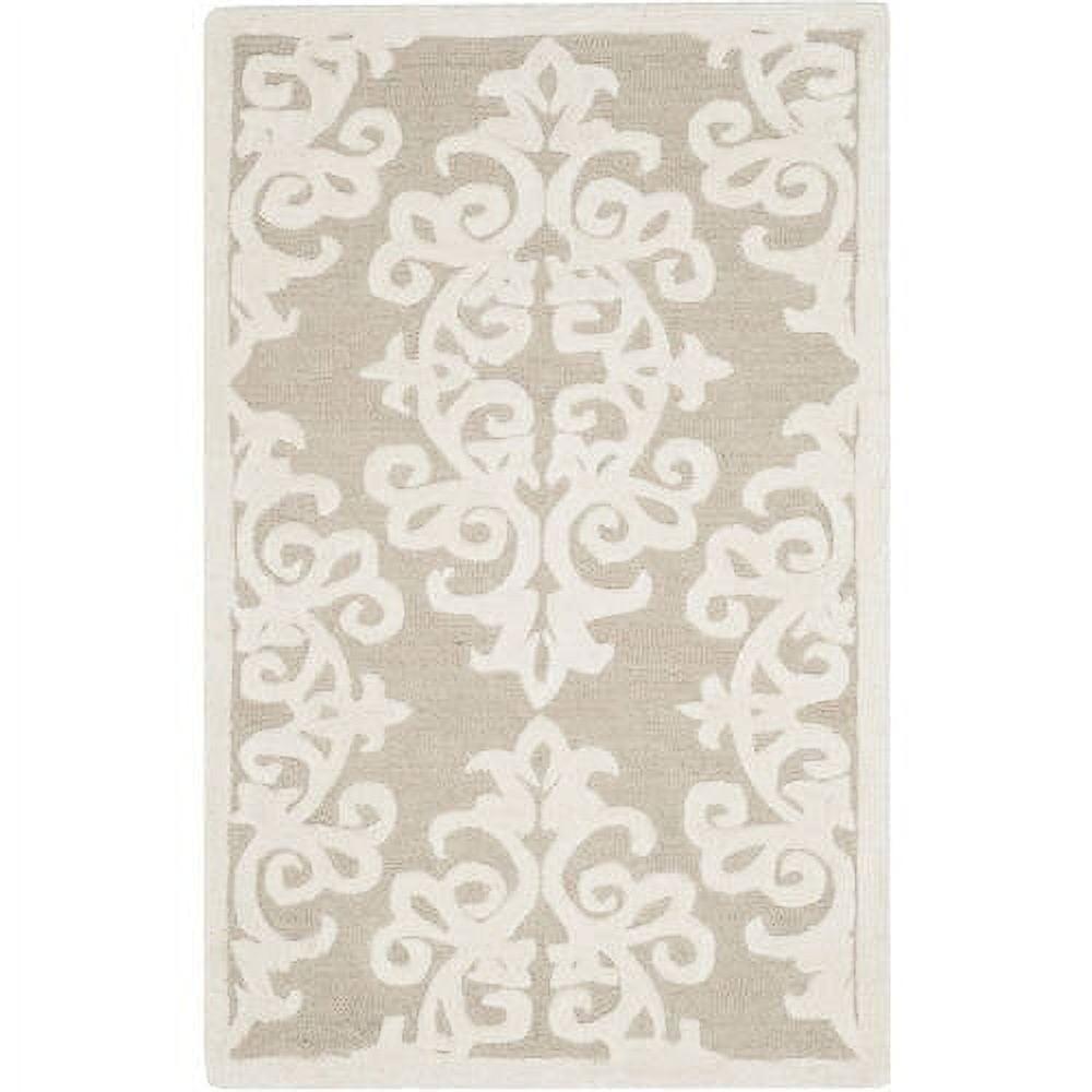 Ivory Elegance 9' x 12' Hand-Tufted Wool Rectangular Area Rug