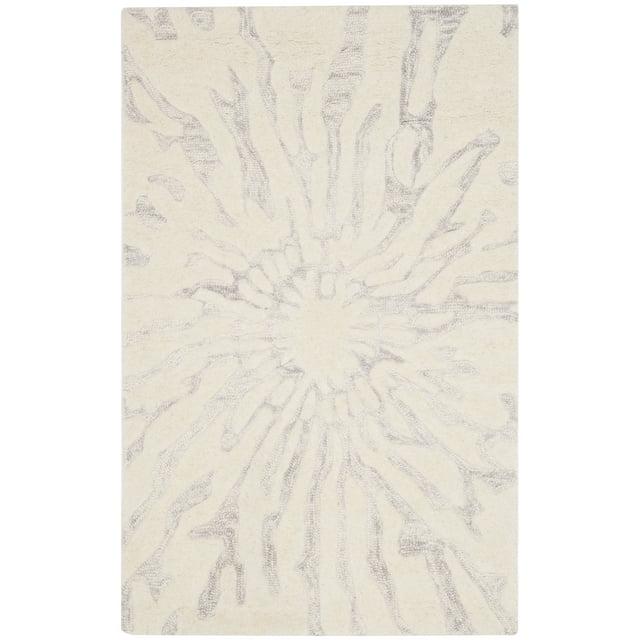 Bella BEL129 Hand Tufted Accent Rug - Silver/Ivory - 2'6"x4' - Safavieh.