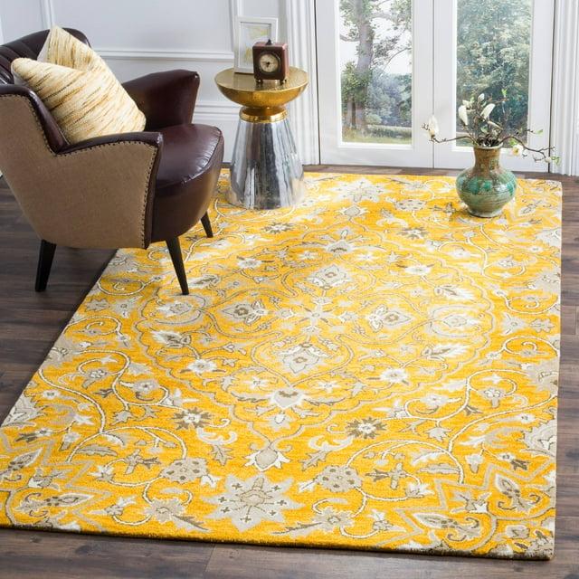 Bella BEL673 Hand Tufted Area Rug - Gold/Taupe - 5'x5' - Safavieh.