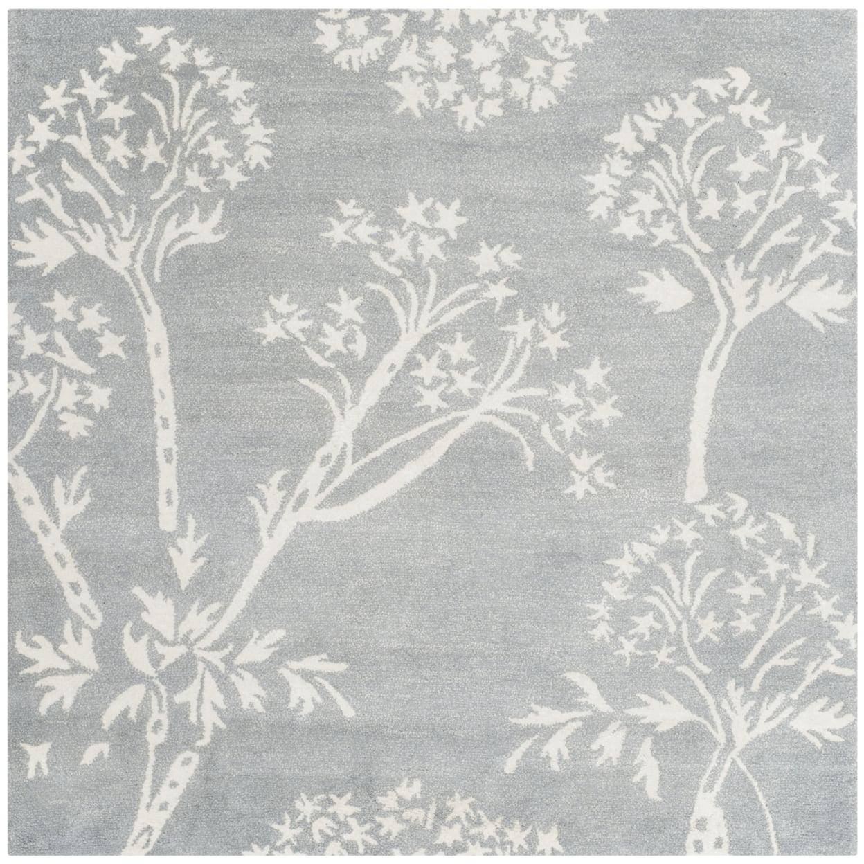 Bella BEL131 Hand Tufted Area Rug - Light Blue/Ivory - 5'x5' - Safavieh.