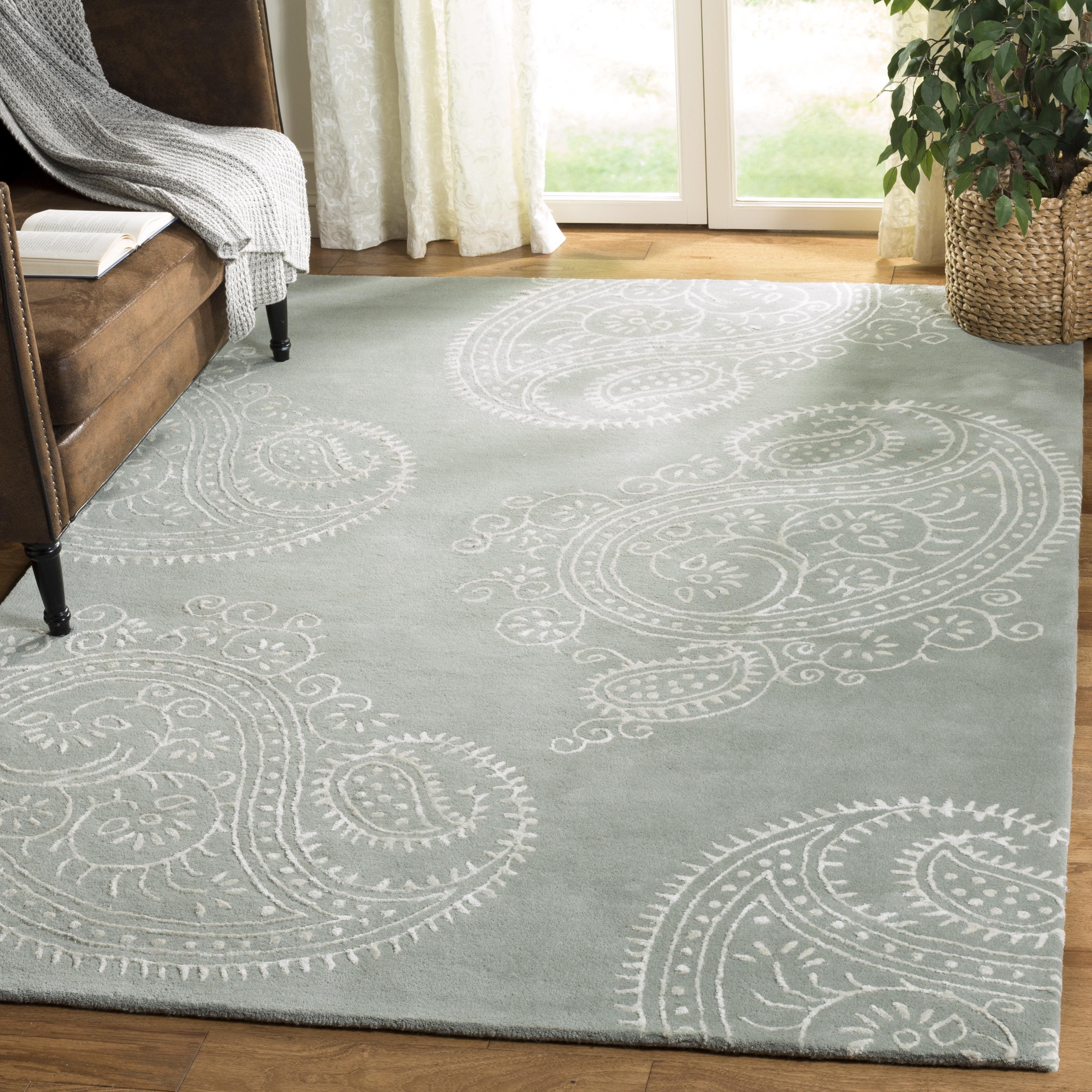 Bella BEL153 Hand Tufted Area Rug - Grey/Ivory - 4'x6' - Safavieh.