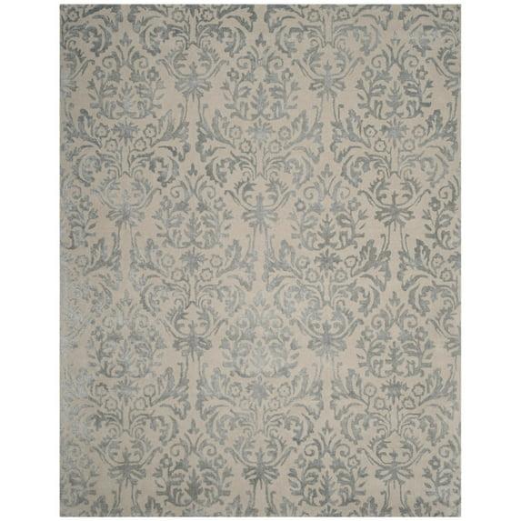 Bella BEL156 Hand Tufted Area Rug - Ivory/Silver - 5'x5' - Safavieh.