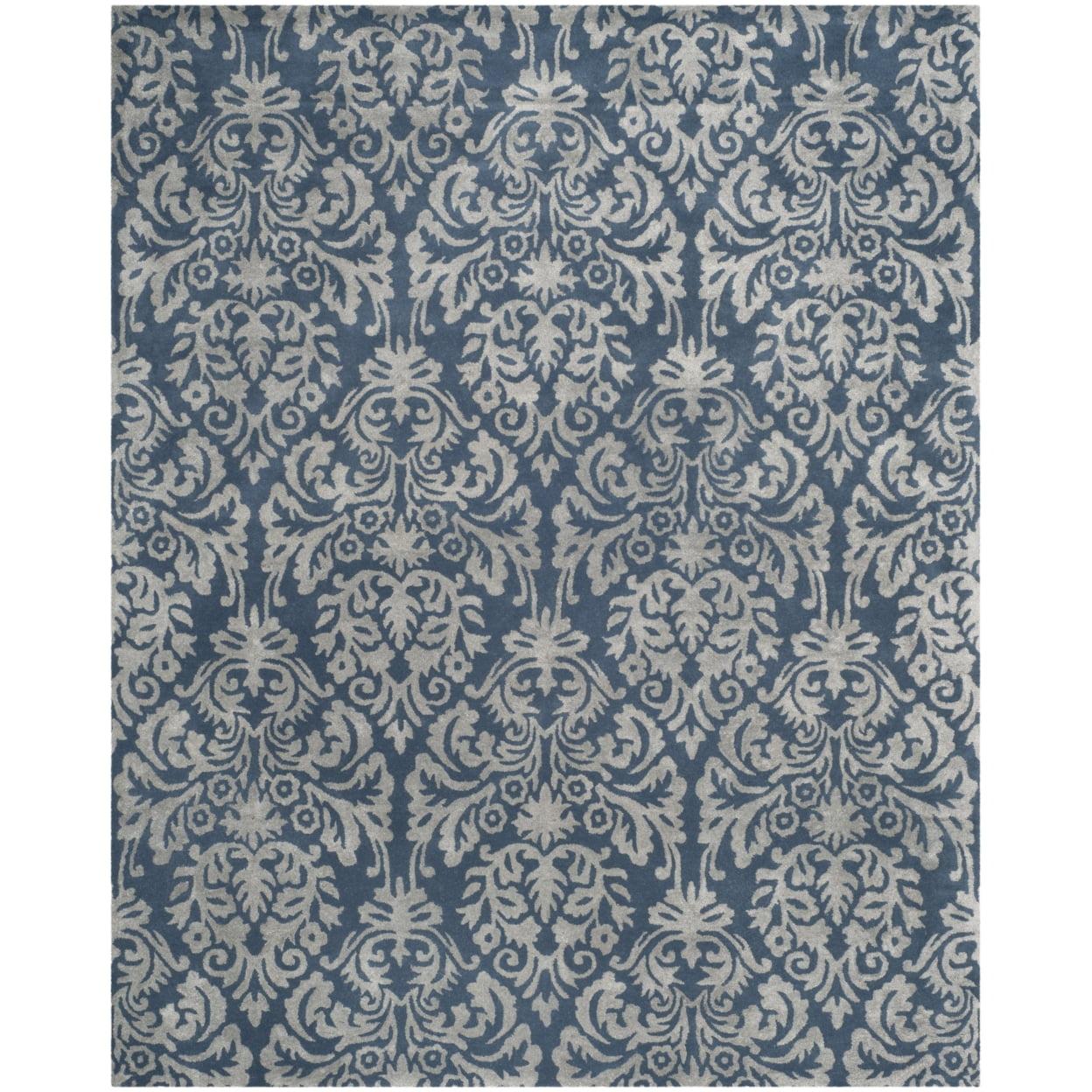 Bella BEL156 Hand Tufted Area Rug - Navy/Grey - 5'x8' - Safavieh.