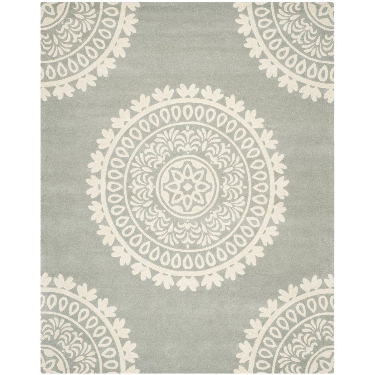 Bella BEL122 Hand Tufted Area Rug - Grey/Ivory - 4'x6' - Safavieh.