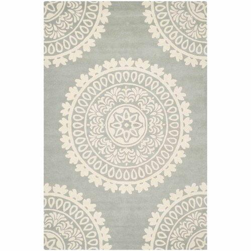 Bella Gray & Ivory 5' x 8' Hand-Tufted Wool Rug