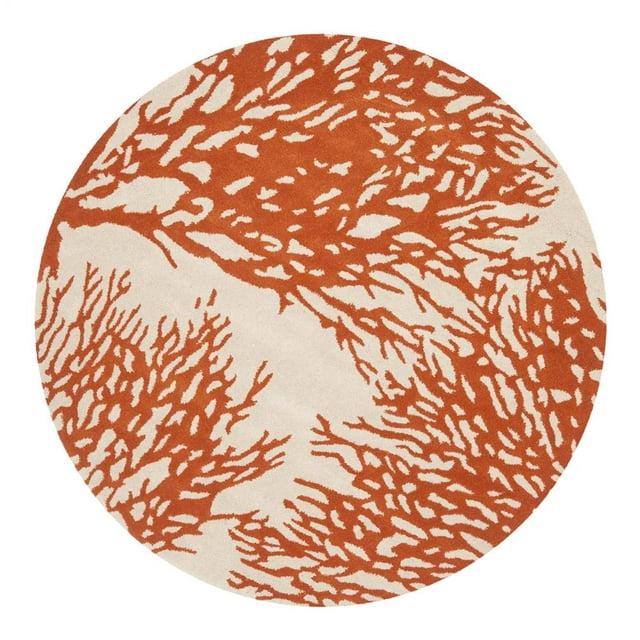 Bella BEL115 Hand Tufted Area Rug - Beige/Terracotta - 5' Round - Safavieh.