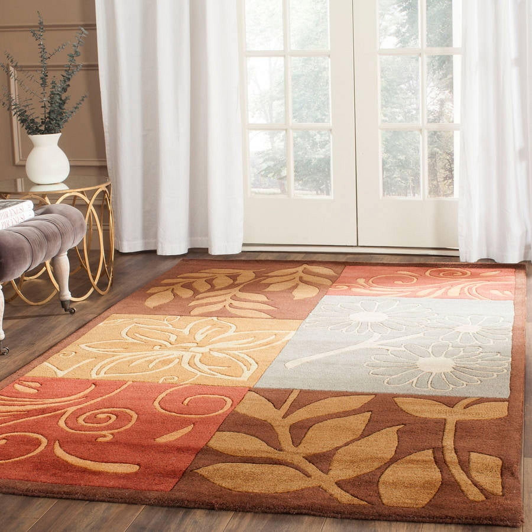 SAFAVIEH Bella Tama Floral Flowers Wool Area Rug, Multi, 5' x 8'