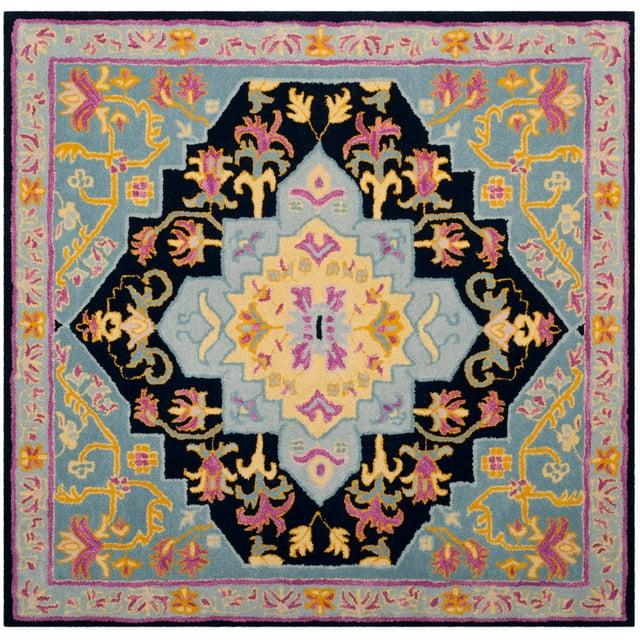 Bellagio BLG506 Hand Tufted Area Rug - Navy Blue/Multi - 5'x5' - Safavieh.
