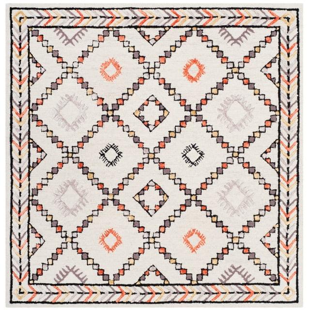 Bellagio BLG548 Hand Tufted Area Rug - Ivory/Multi - 5'x5' - Safavieh.