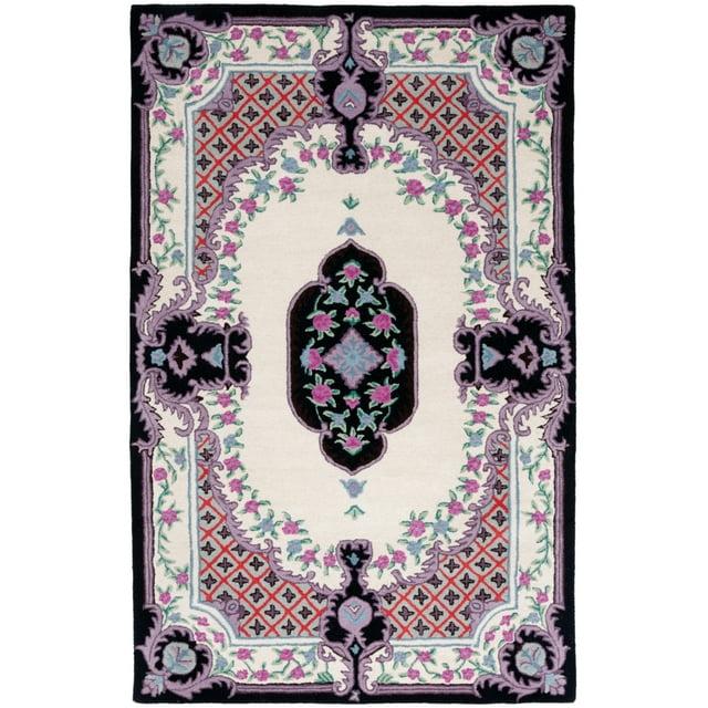 Bellagio BLG535 Hand Tufted Area Rug - Ivory/Black - 4'x6' - Safavieh.