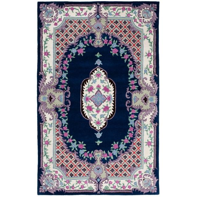 Bellagio BLG535 Hand Tufted Area Rug - Navy/Ivory - 4'x6' - Safavieh.