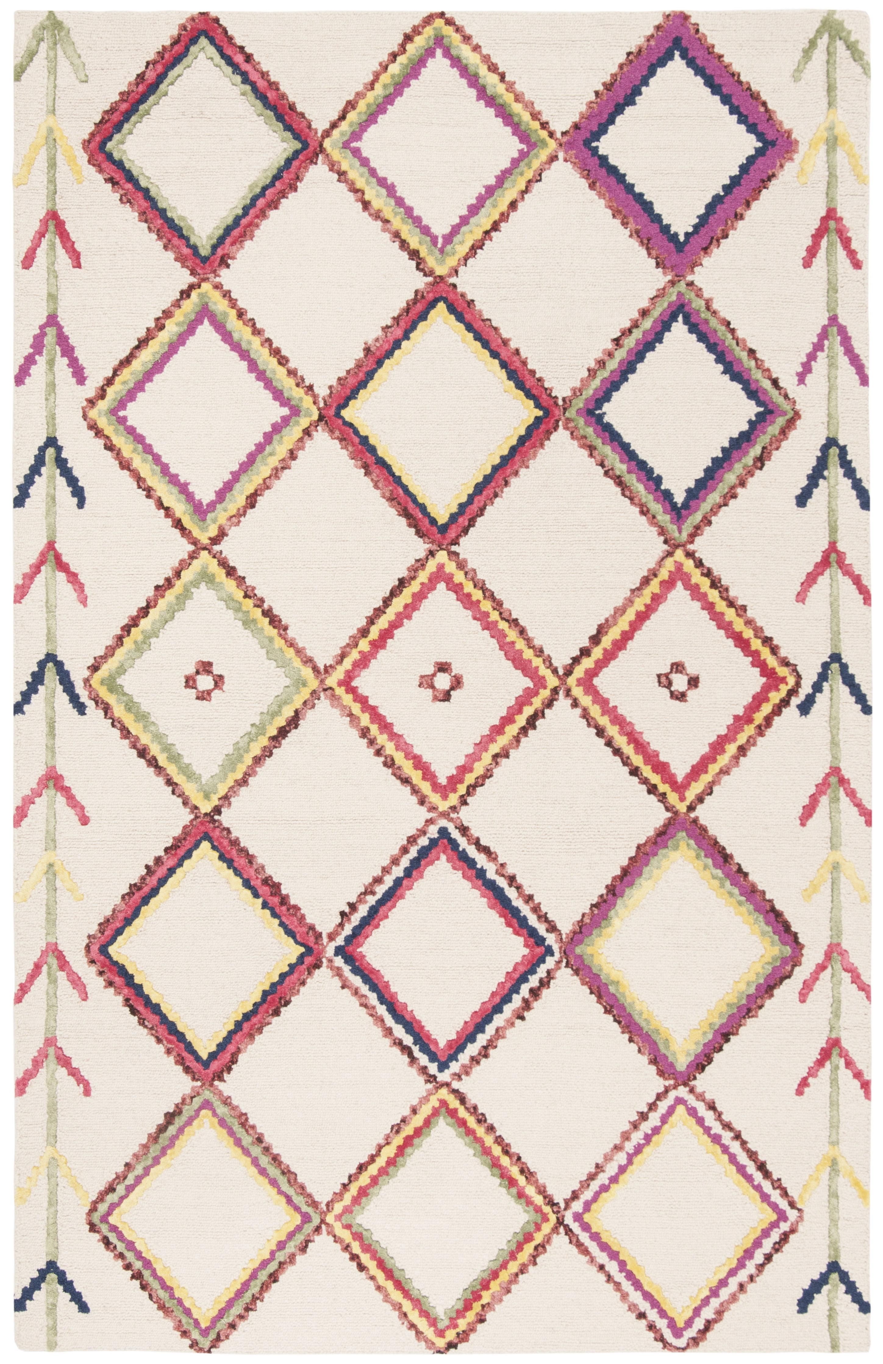 Bellagio BLG563 Hand Tufted Area Rug - Ivory/Multi - 4'x6' - Safavieh.