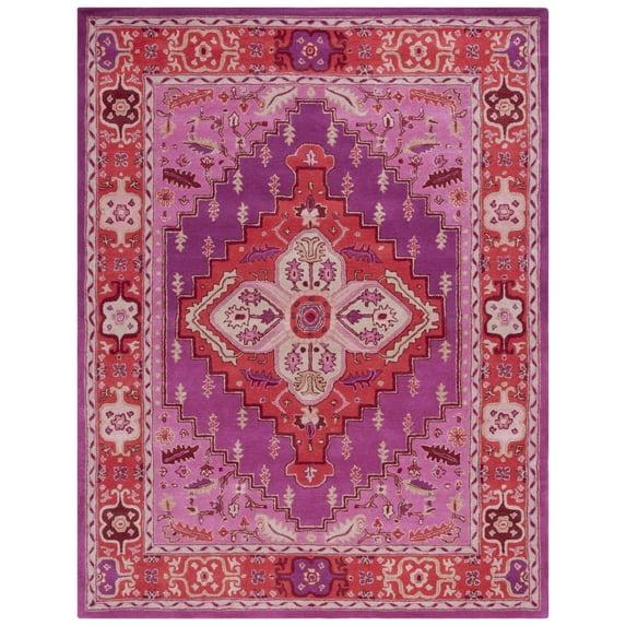 SAFAVIEH Bellagio Major Bordered Wool Area Rug, Red/Pink, 10' x 14'