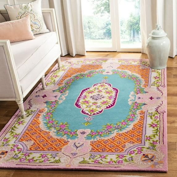 Bellagio BLG535 Hand Tufted Area Rug - Blue/Pink - 8'x10' - Safavieh.