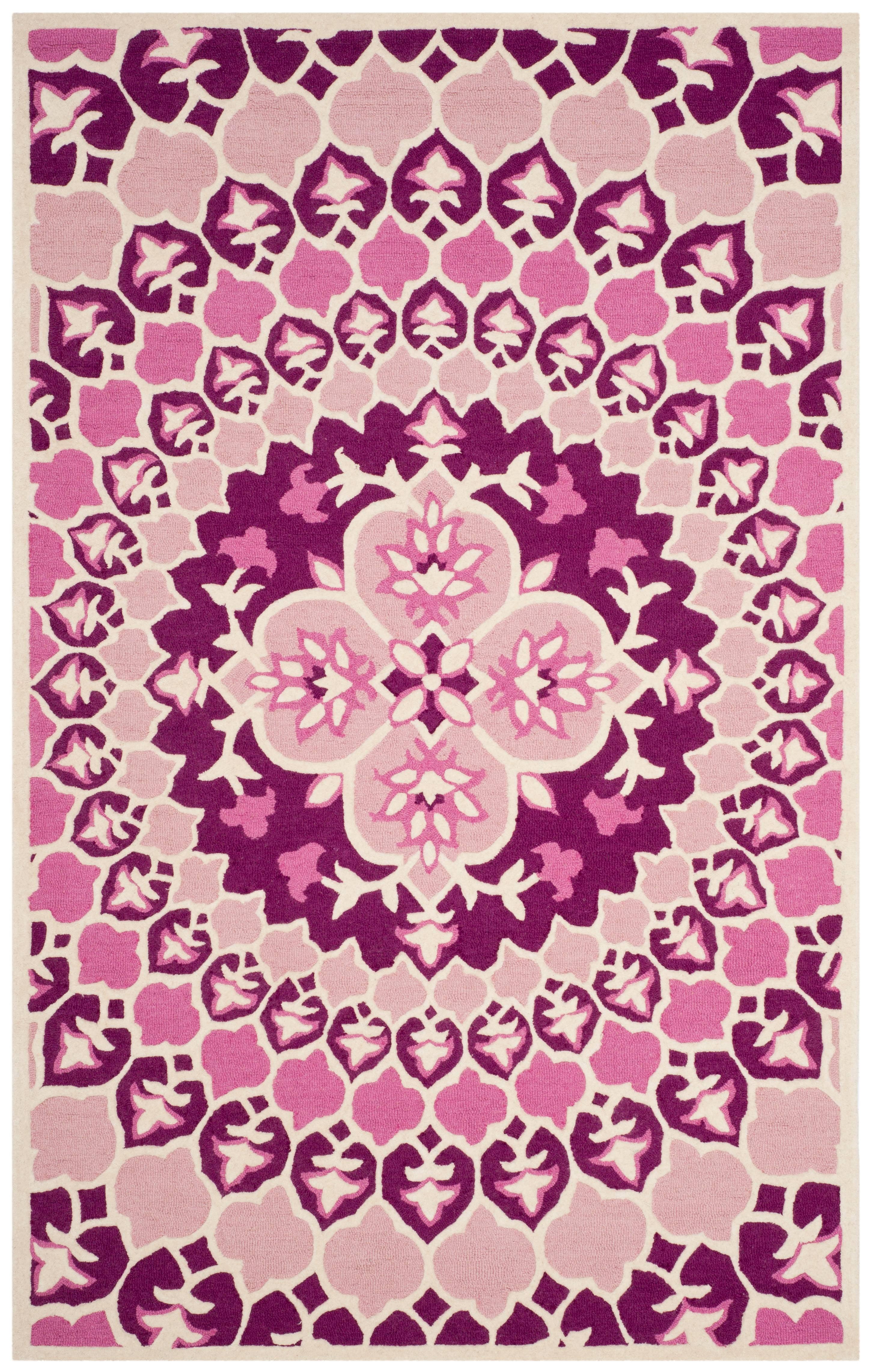 Bellagio BLG610 Hand Tufted Area Rug - Pink/Ivory - 5'x8' - Safavieh.