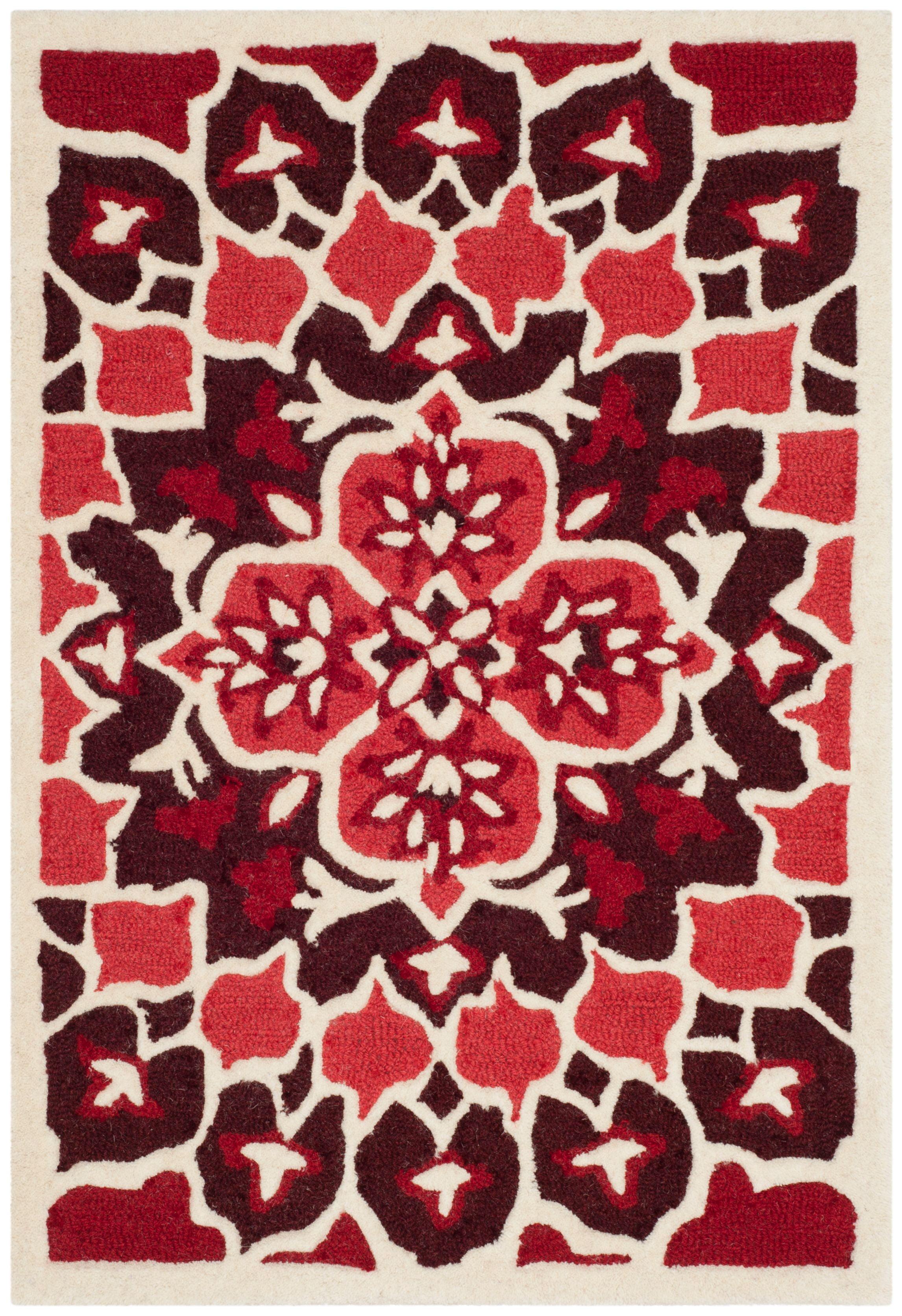 Bellagio BLG610 Hand Tufted Accent Rug - Red/Ivory - 2'x3' - Safavieh.