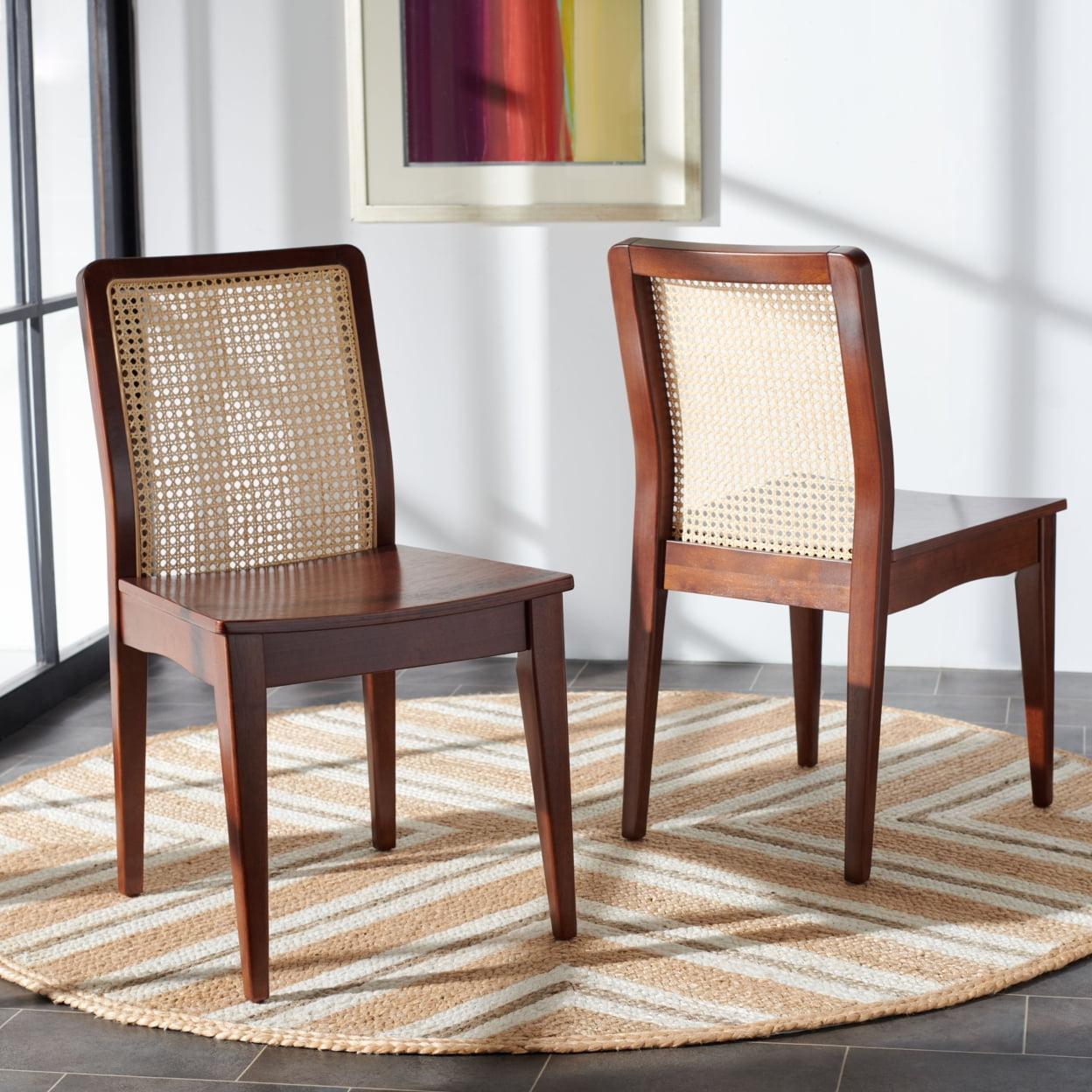 Benicio Coastal Dark Brown Rattan Dining Chair Set