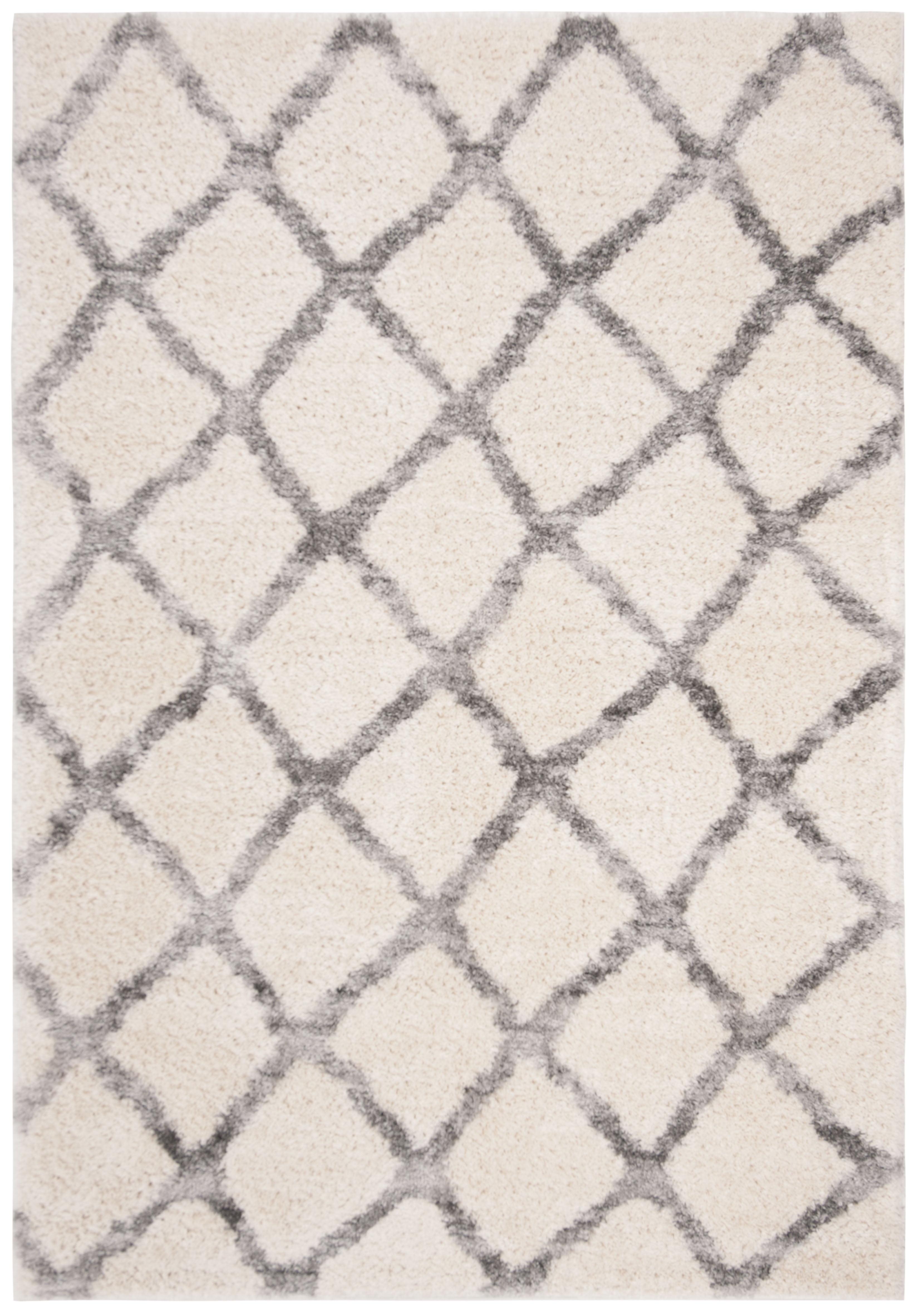 Berber Shag 200 BER215 Power Loomed Indoor Accent Rug - Ivory/Grey - 3'3"x5'3" - Safavieh
