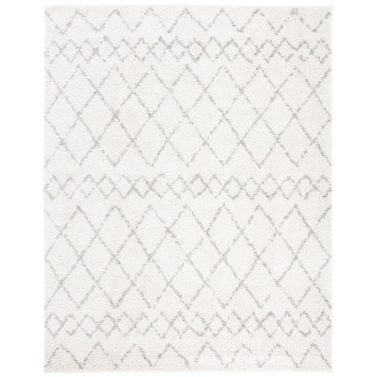 Berber Shag BER165 Power Loomed Indoor Area Rug - Cream/Light Grey - 8'x10' - Safavieh