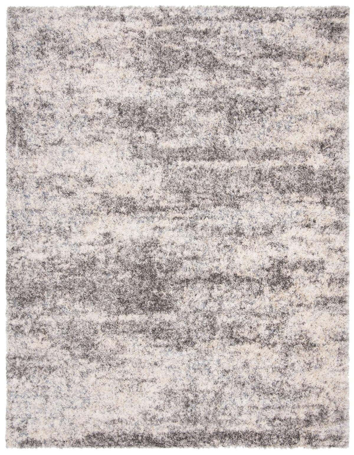 SAFAVIEH Berber Harold Abstract Plush Shag Area Rug, Grey/Cream, 8' x 10'