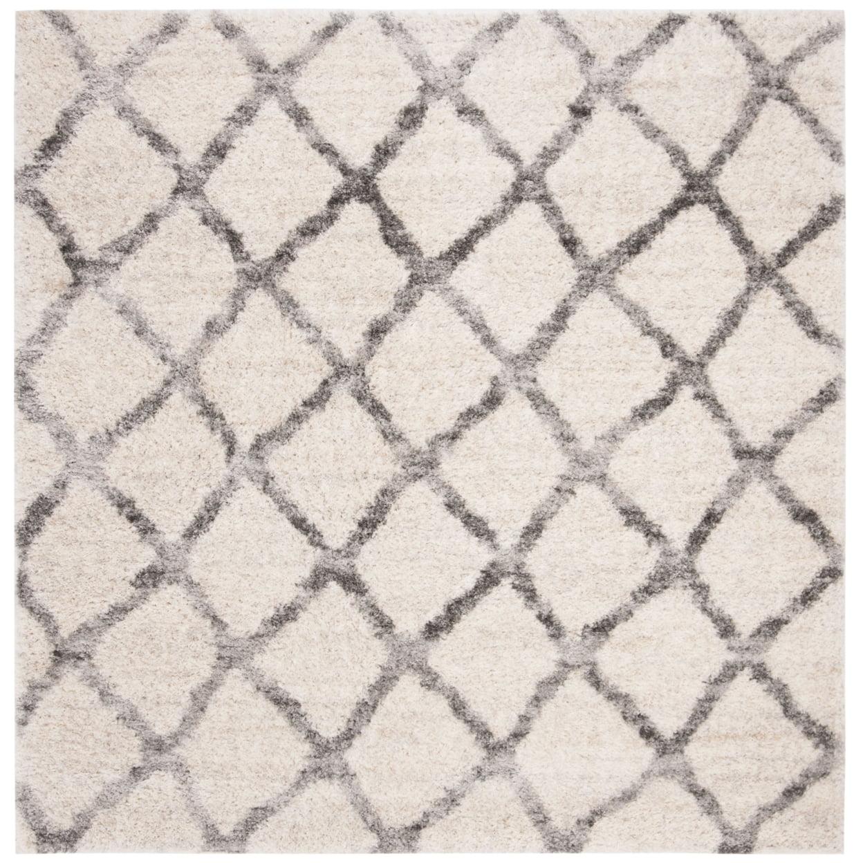 SAFAVIEH Berber Shag Collection BER215A Cream / Grey Rug