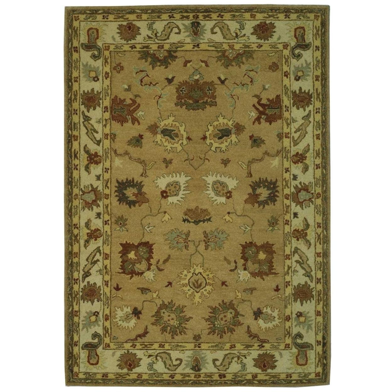 Taupe and Ivory Hand-Tufted Wool 4' x 6' Area Rug