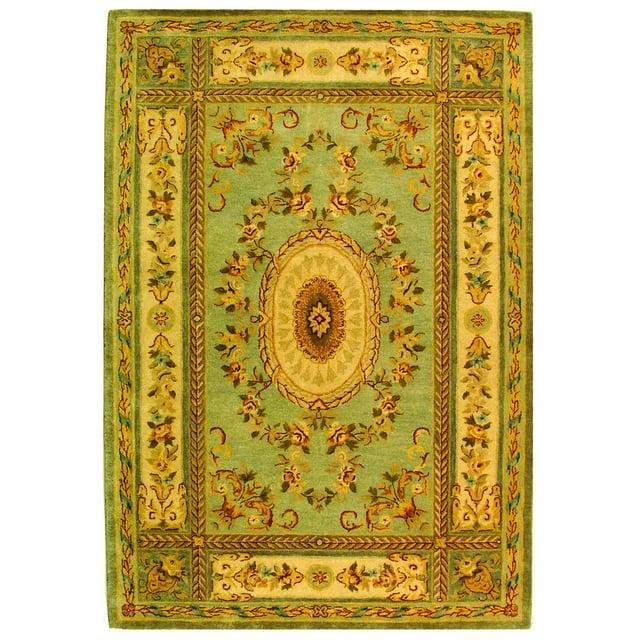 SAFAVIEH Bergama Cromwell Oriental Wool Area Rug, Light Blue/Ivory, 6' x 9'