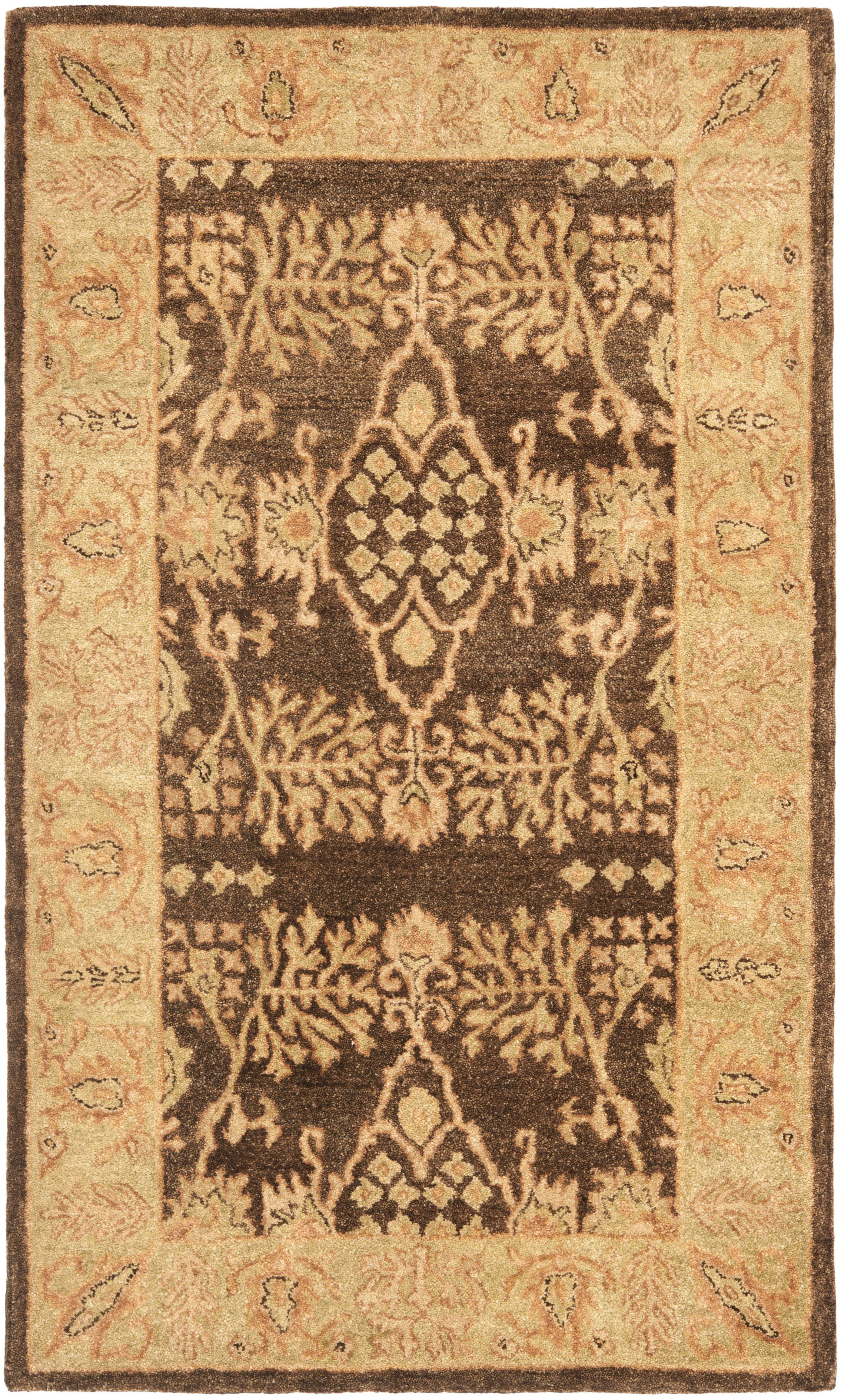 SAFAVIEH Bergama Tarah Alfombra de Lana Tradicional, Marrón / Verde, 4 'x 6'