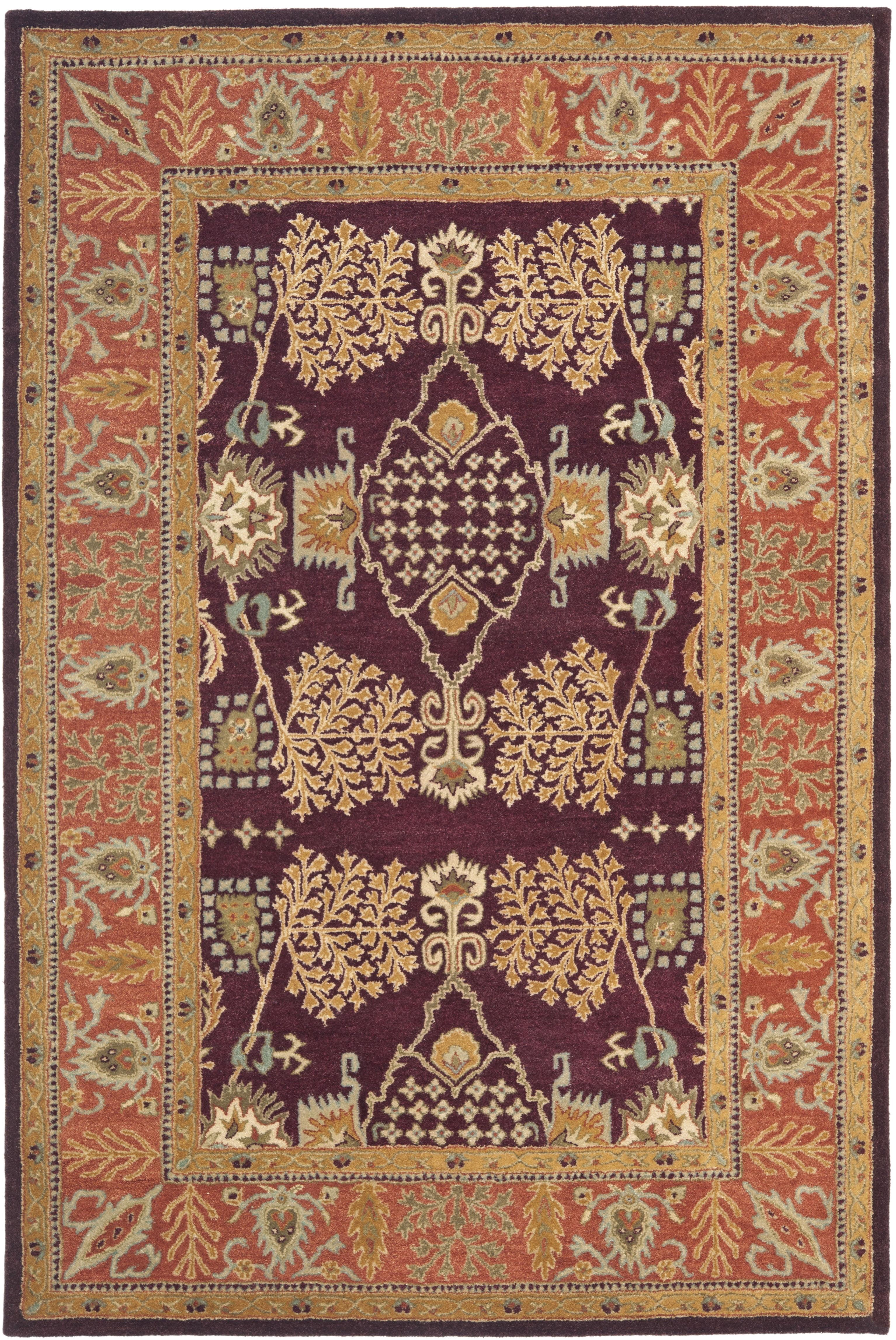 Bergama BRG190 Hand Tufted Indoor Area Rug - Red/Rust - 5'x8' - Safavieh
